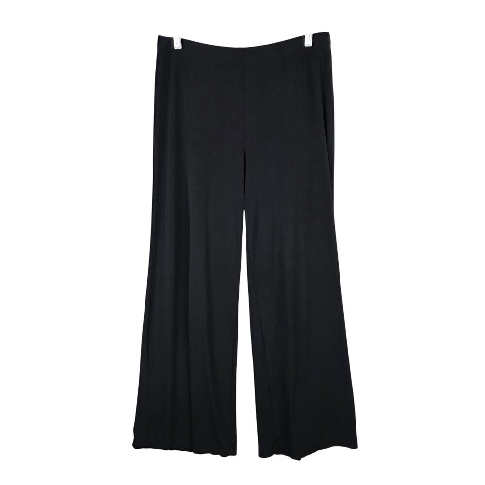 Womens Chicos Black Wide-Leg Stretch Pants Elastic Waist Comfortable Wear Size 1